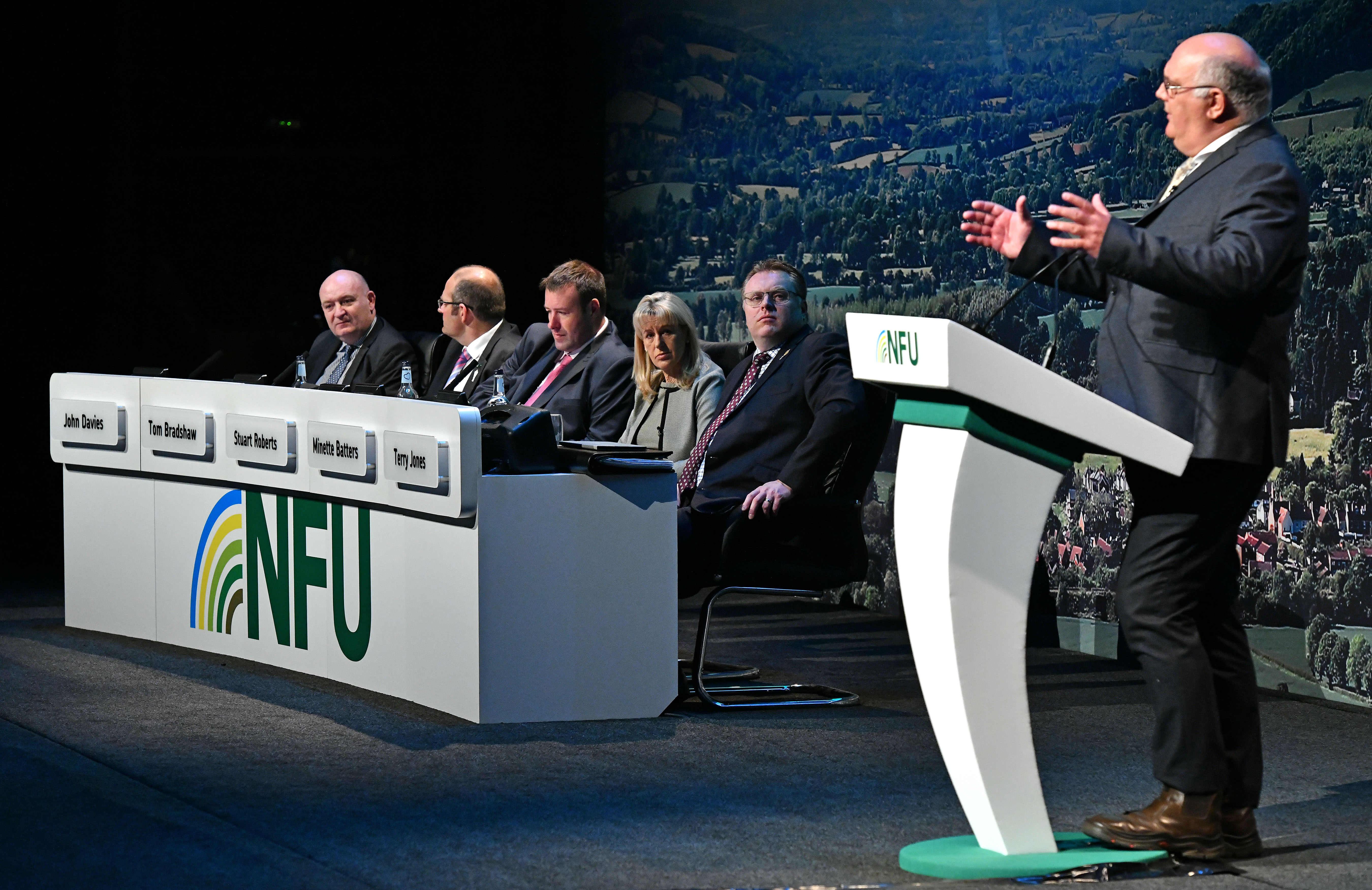 Dr Theo De Jager addressing World Farming day session at the NFU Conference