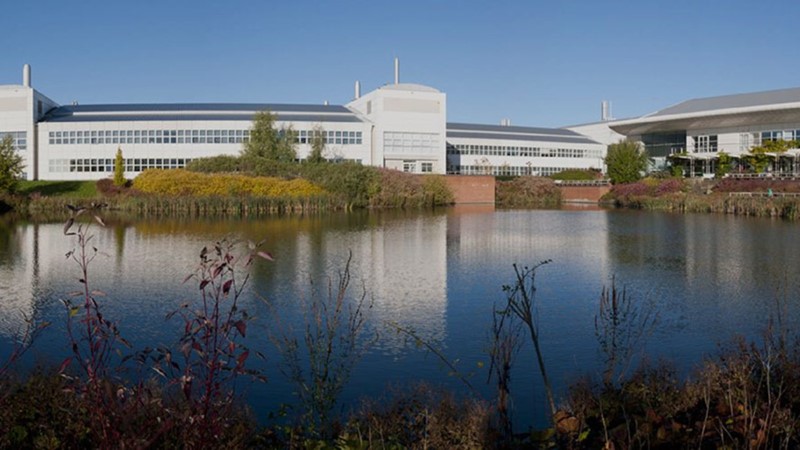 The Fera Science building situated beside a lake