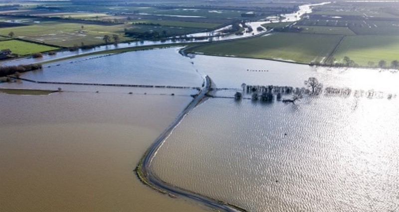 A picture of flooding on the River Don in South Yorkshire in 2021