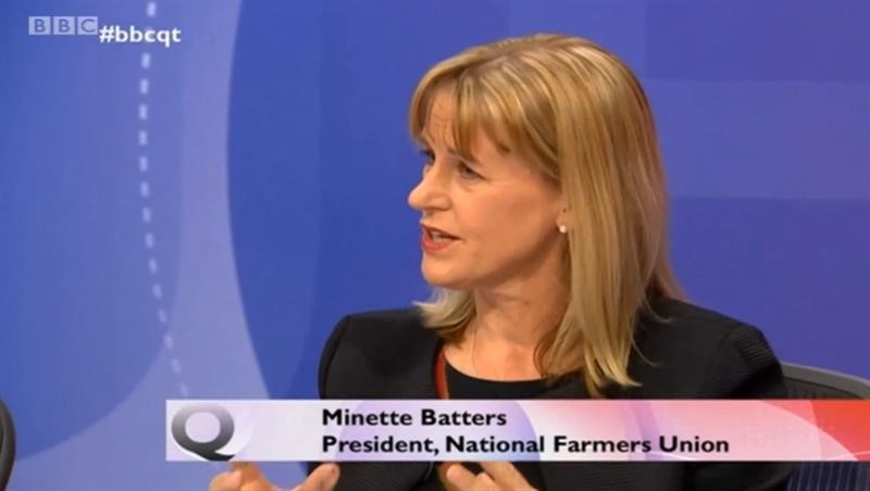 NFU President Minette Batters on the BBC's Question Time programme, February 2020_72093