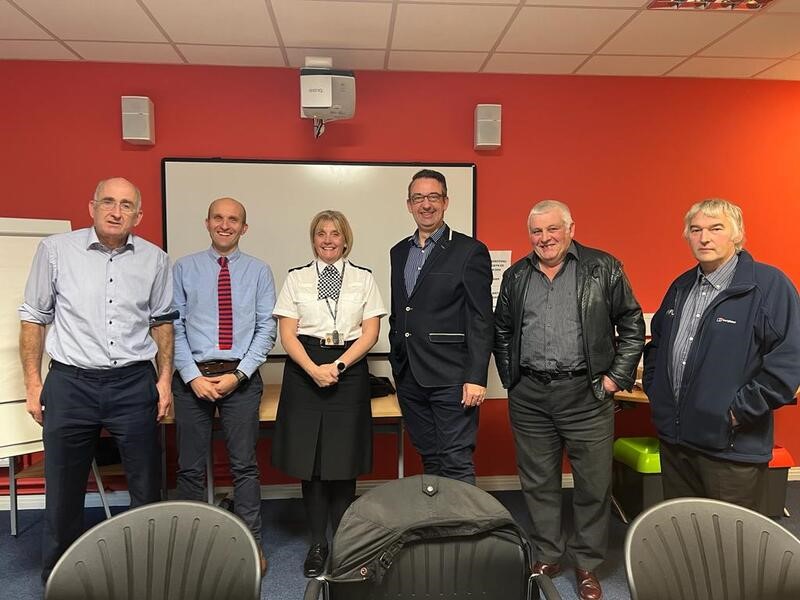 Pictured are Meirionnydd NFU Cymru Members with the newly appointed Chief Constable of North Wales Police, Amanda Blakeman and Police and Crime Commissioner Andy Dunbobbin