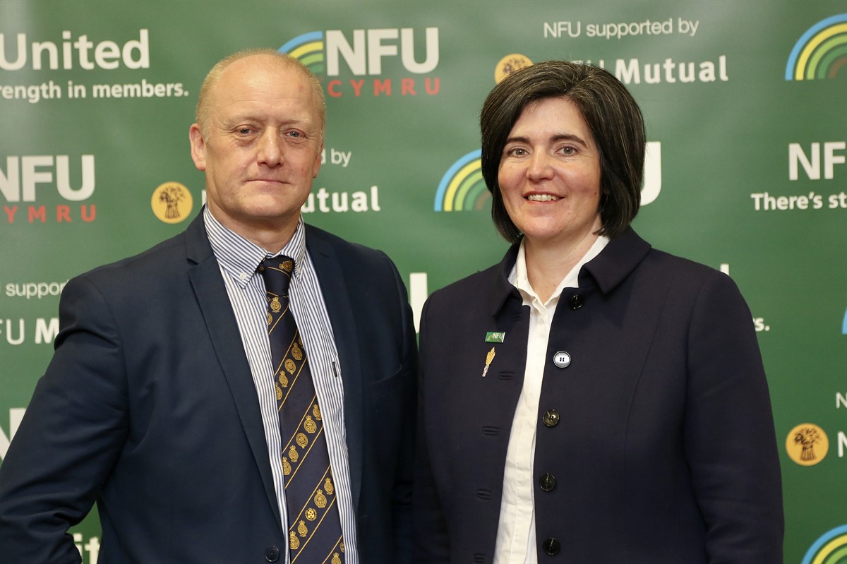 Abi Reader and Paul Williams, the new offceholder team for NFU Cymru