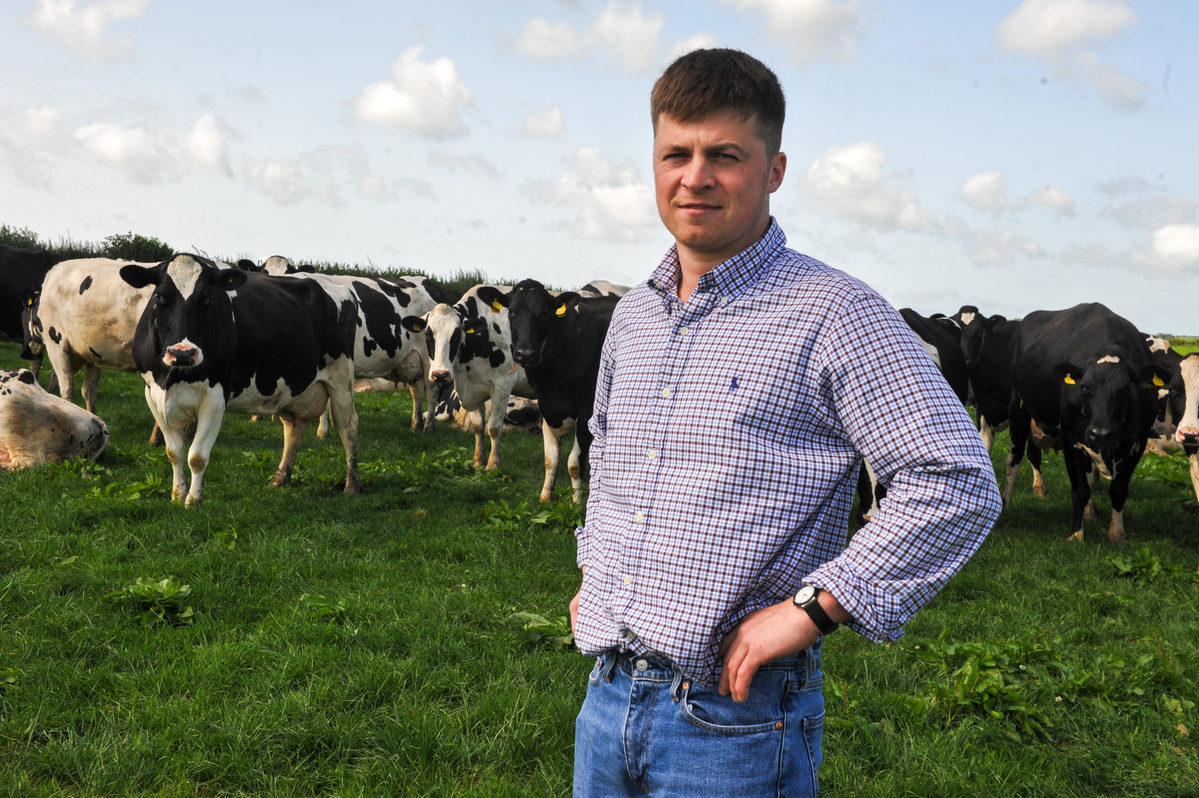 William Davies with his cows