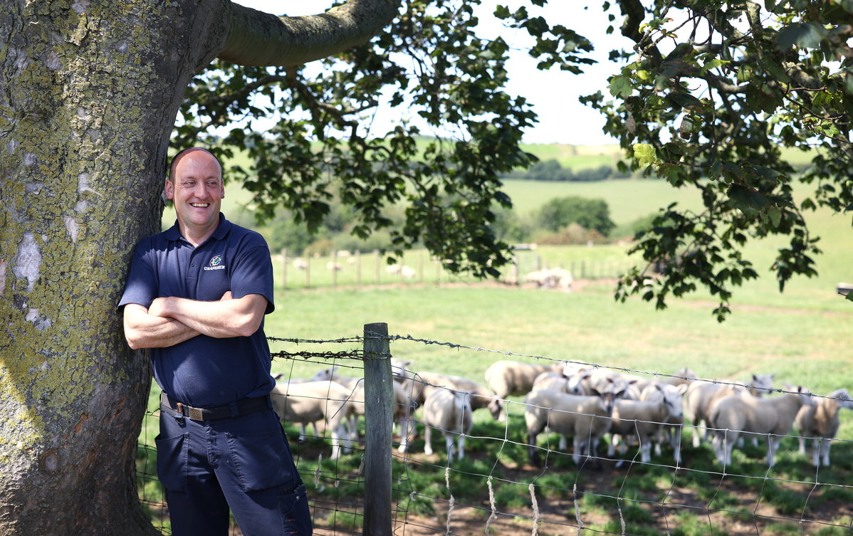 Mathew Roberts with his sheep
