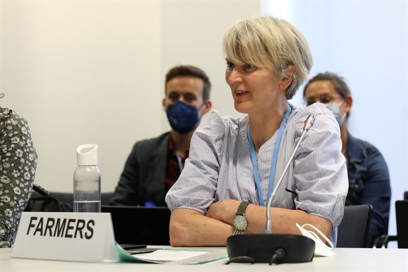 An image of Ceris Jones taken at the Bonn Climate Change Conference, June 2022