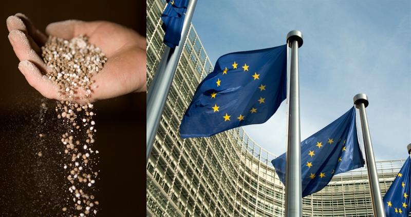 EU flags with fertiliser