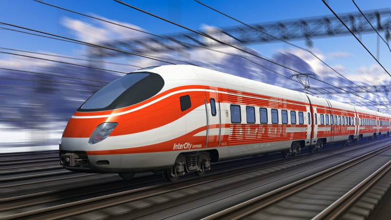 High speed train with motion blur