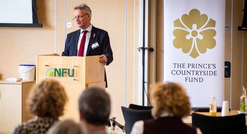 NFU Vice President David Exwood standing at a lectern