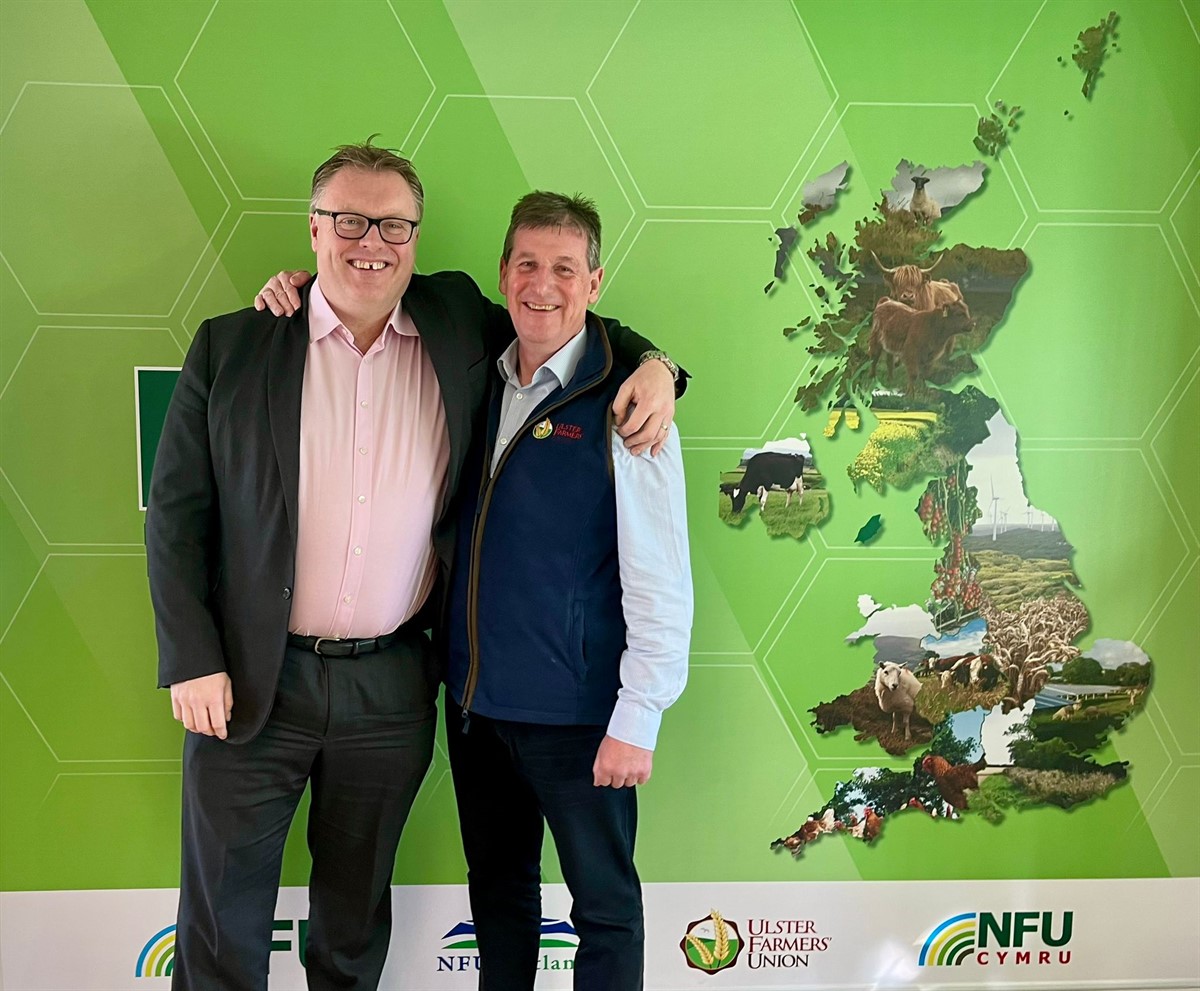 An image showing outgoing NFU Director General, Terry Jones, and UFU CEO Wesley Aston
