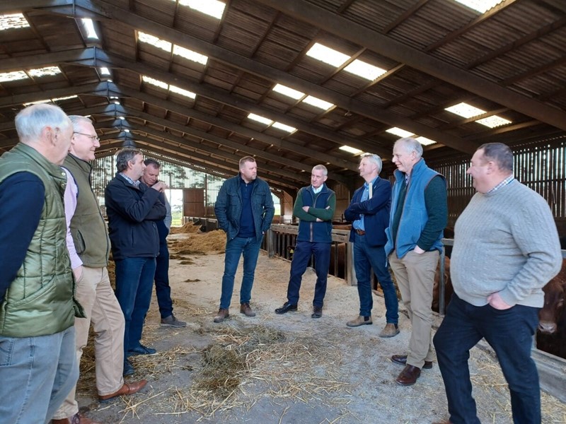 David Exwood on farm with Bridgnorth NFU members