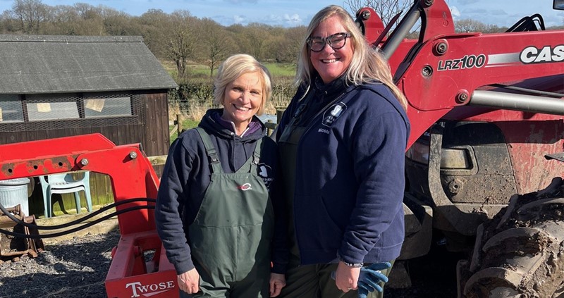 A photo of Rosie Lee and Nicola Colenso at Let's Farm in Winsford 