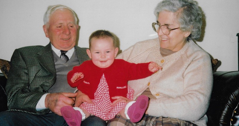 Megan Morgan with her grandparents Howell and Gwyneth