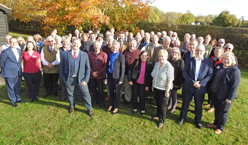 Members and staff standing outside the new NFU Cambridge offices