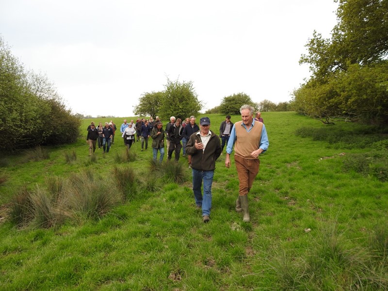 Farmer Martin Hole leading a farm walk in East Sussex