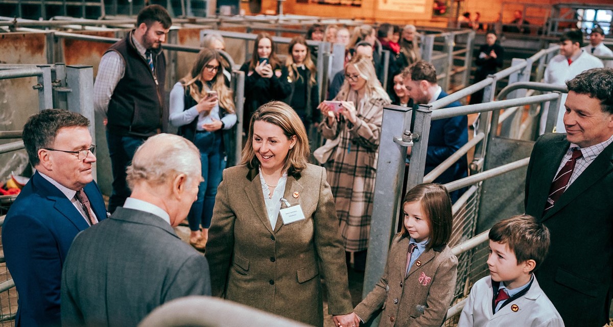 Sarah Whitwell is presented to the King at Clitheroe Auction Mart