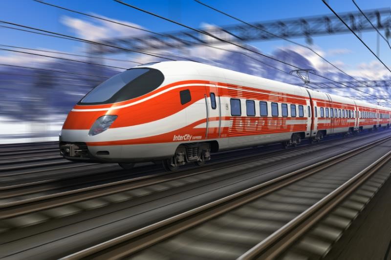 A computer generated image of a high speed train