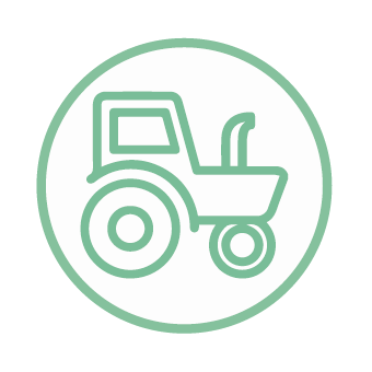 A graphic used to demonstrate a tractor and compaction