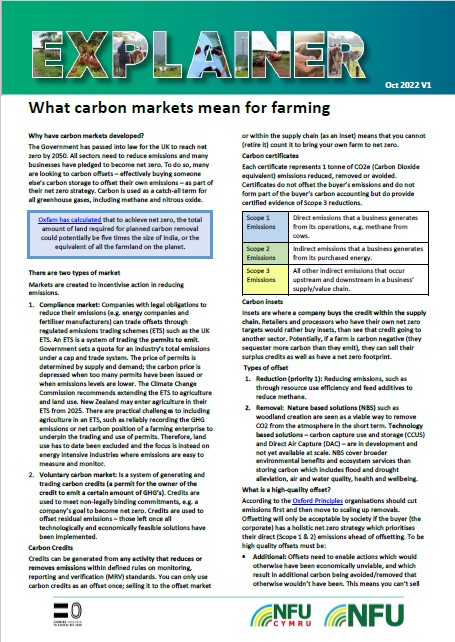 What Carbon Markets Mean For Farming