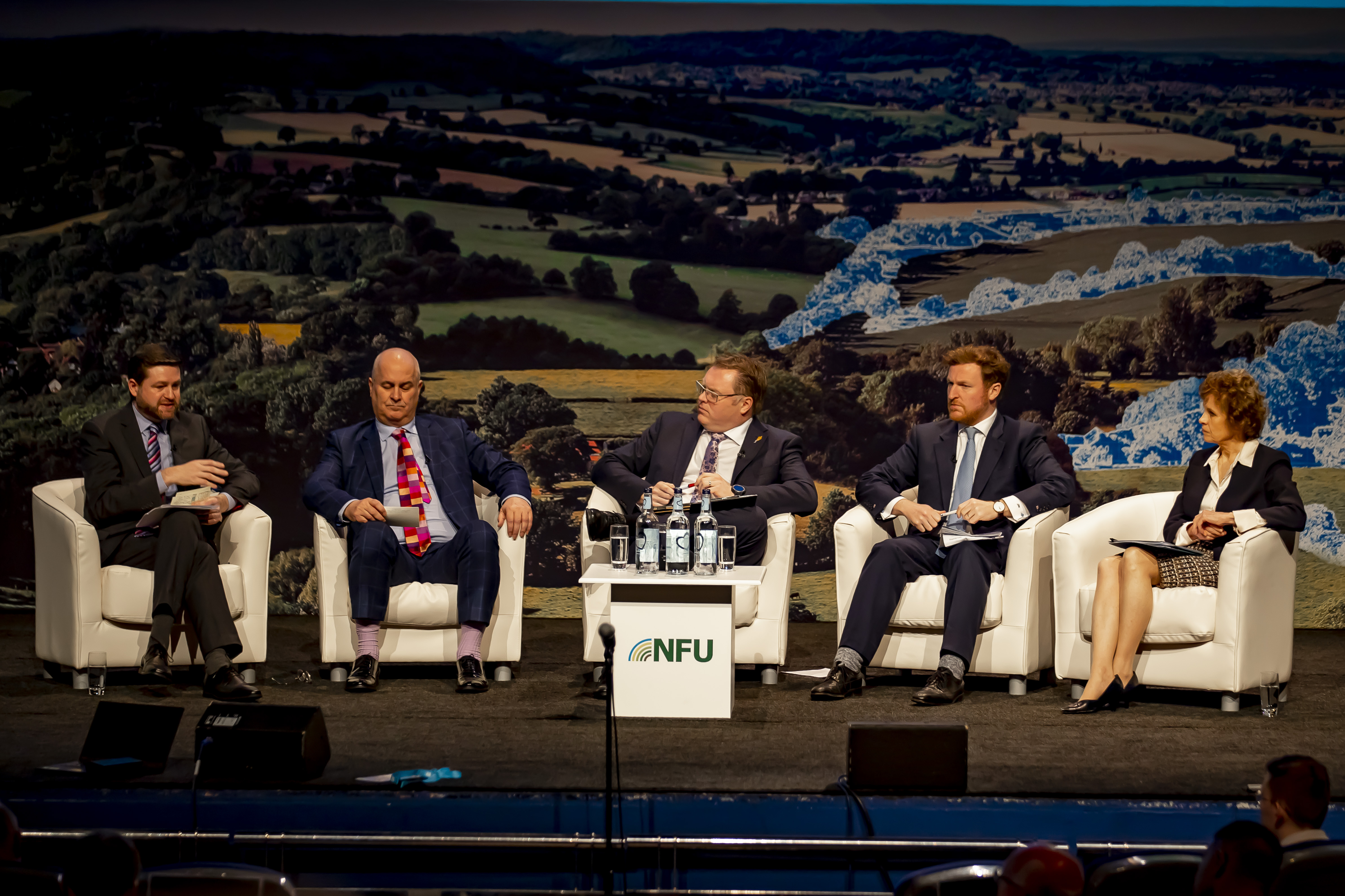 An image of a business-focused panel discussion at NFU Conference 2022