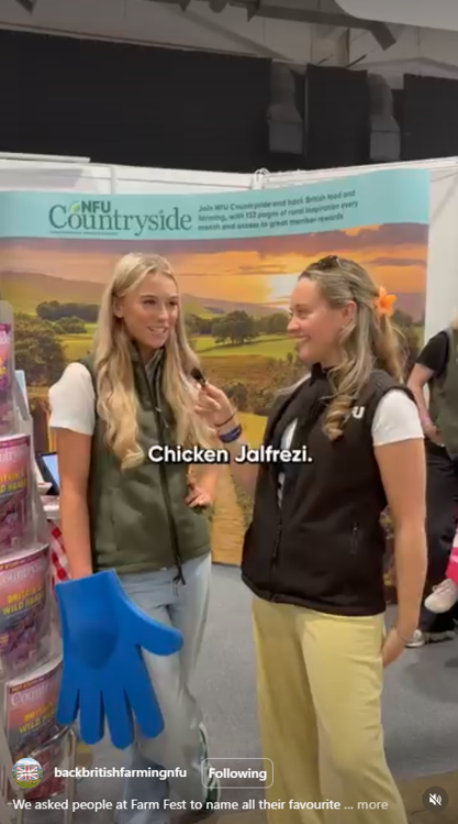 NFU staff presenting an Instagram post