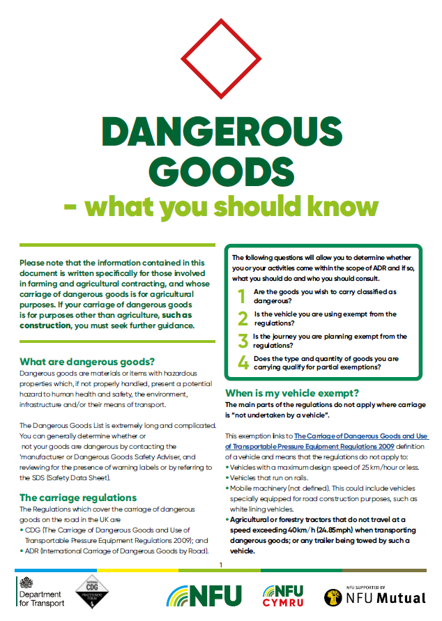 Dangerous Goods guidance