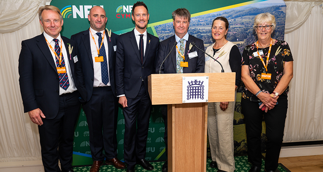 Kit Papworth,  Jamie Burrows, Farming Minister Stephen Morgan MP, Martin Emmett, Caroline Harriot and Jane Bassett