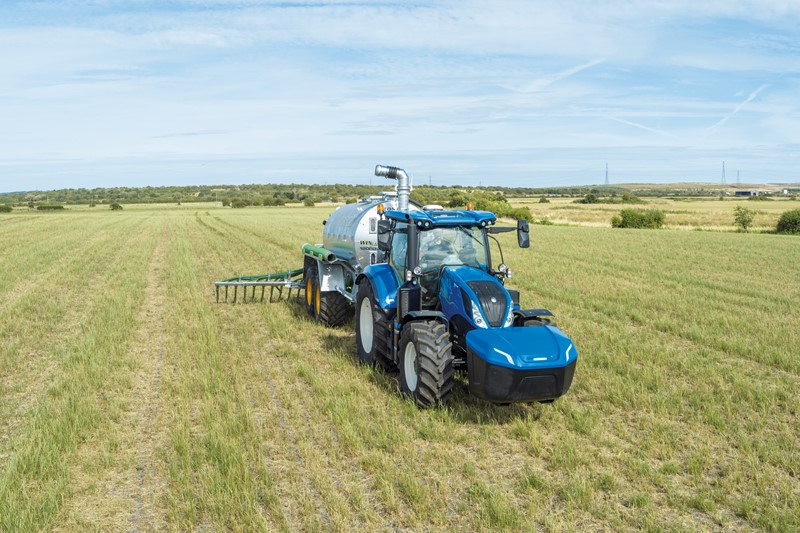 A picture of the New Holland T6.180 methane powered production tractor