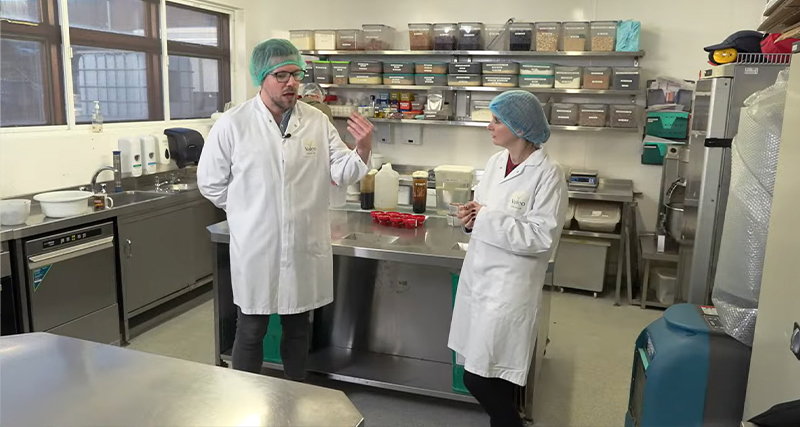 Will and Jennie in a kitchen