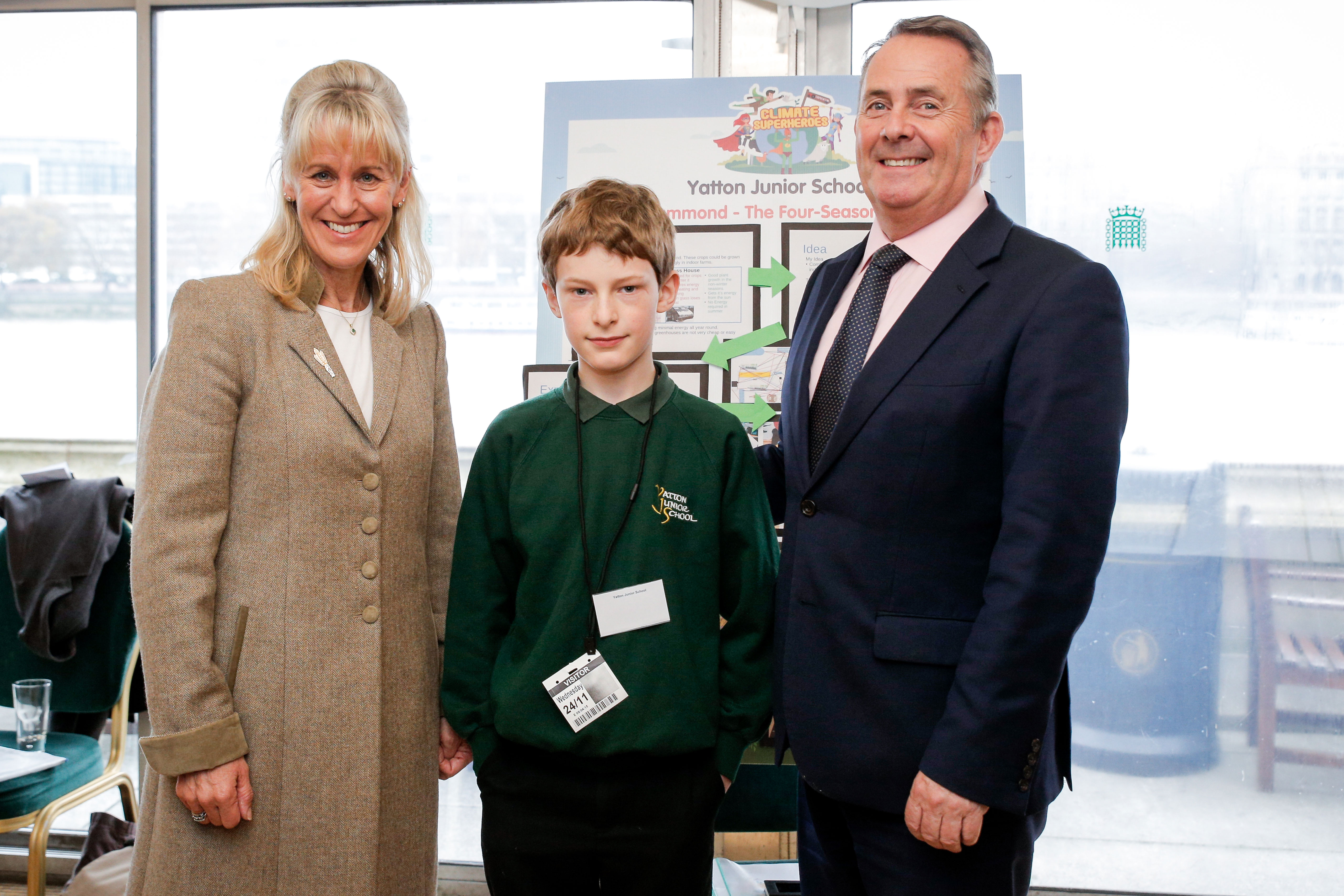 Gregory Laycock-Hammond with Minette Batters and Dr Liam Fox MP