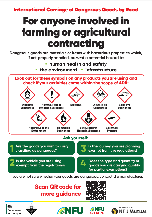 The carriage of dangerous goods poster