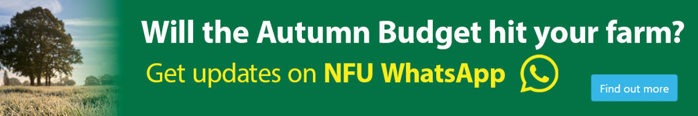 Will the Autumn Budget hit your farm? Get updates on NFU WhatsApp