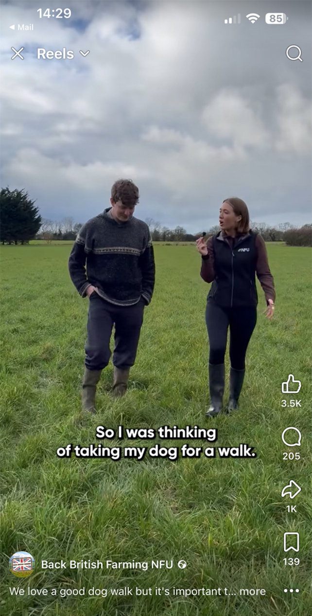 Farmer Jon explaining why it's important to keep dogs on leads around livestock.