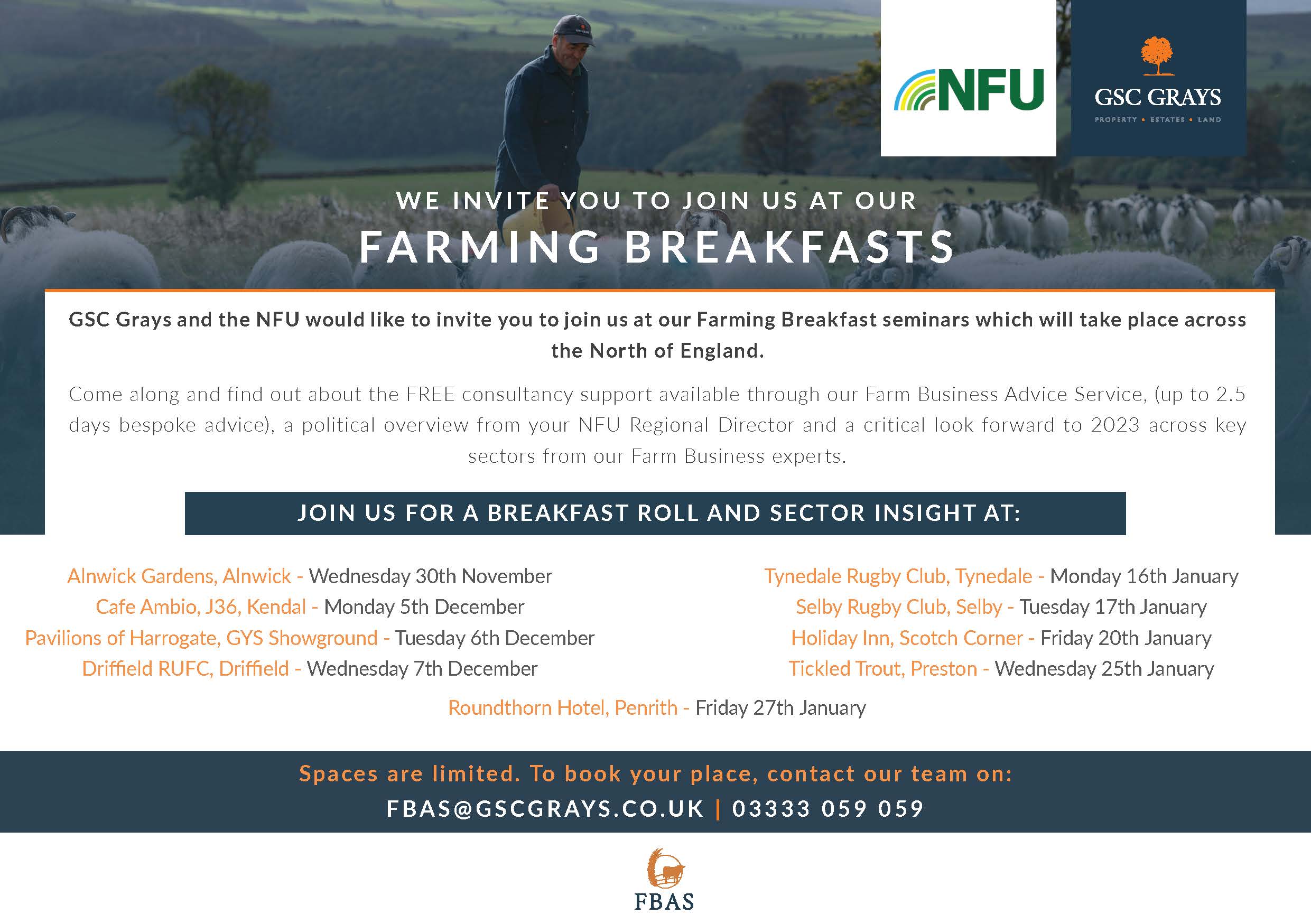 NFU-GSC Grays FFRF Farming Breakfasts