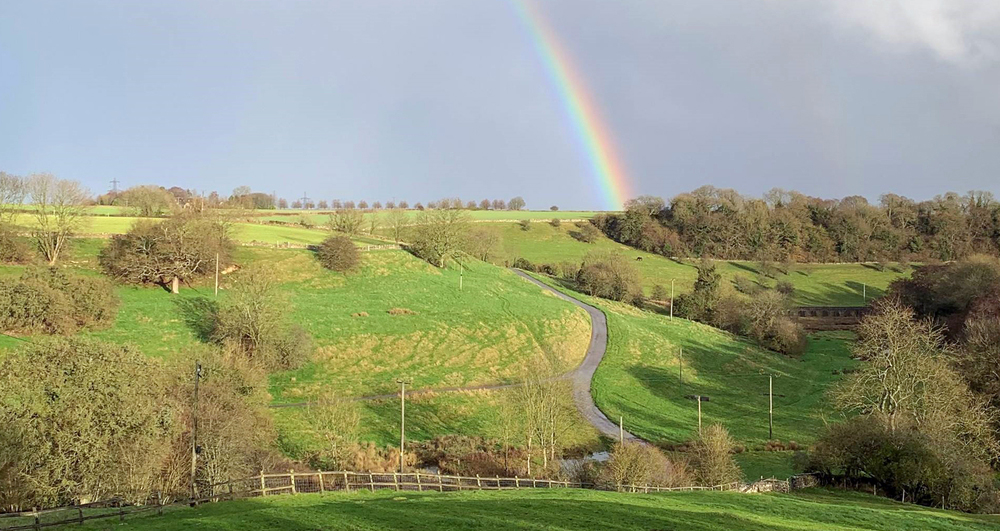 Rainbow over Nick Bush's farm