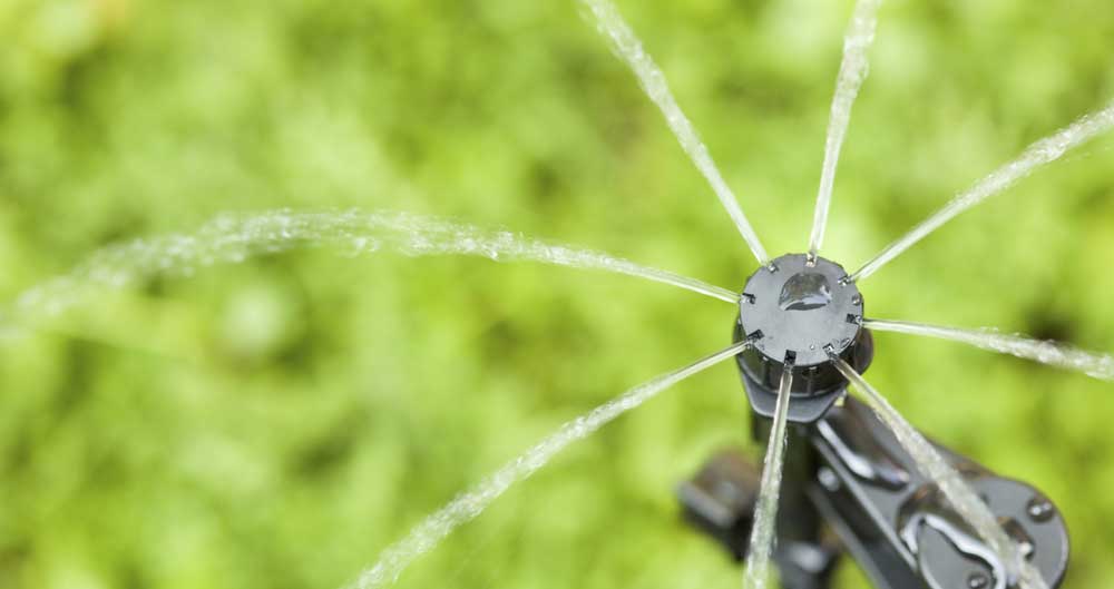 An irrigation sprinkler head close-up