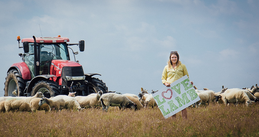 Livestock farmers and NFU member Charlie Beaty supporting Love Lamb Week 2019