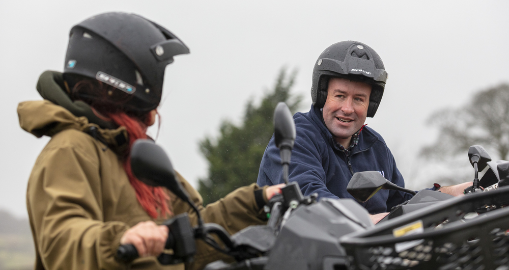 Stay safe on farm by wearing a helmet on a quad bike