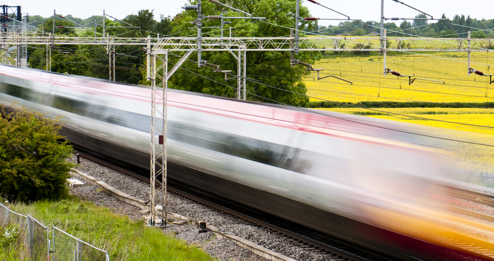 High speed rail making its way through the countryside