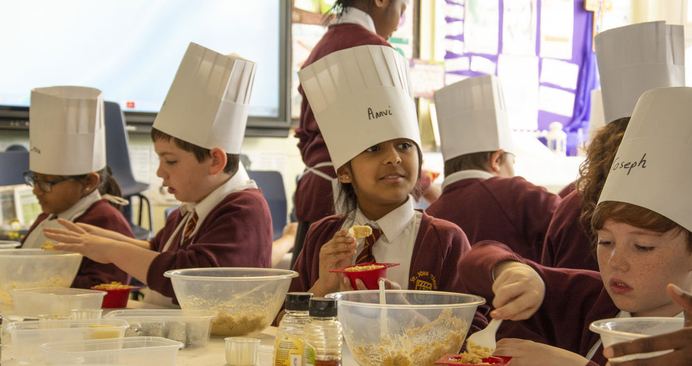 Farmvention chef visit St John Fisher Primary School