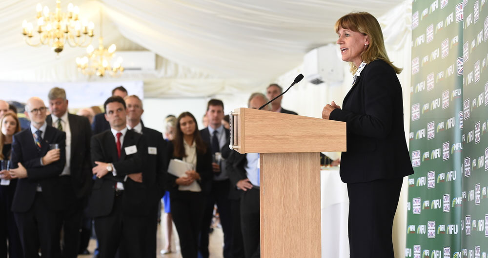 NFU President Minette Batters speaking at Summer Reception 2019