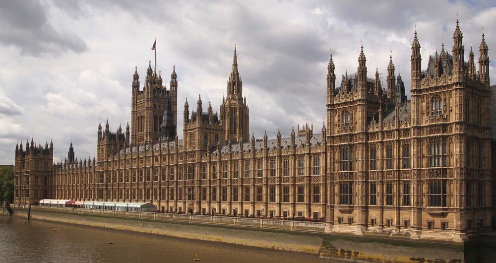 The Houses of Parliament at the River Thames in London, United Kingdom.