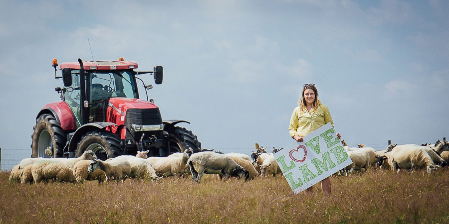 Livestock farmers and NFU member Charlie Beaty supporting Love Lamb Week 2019