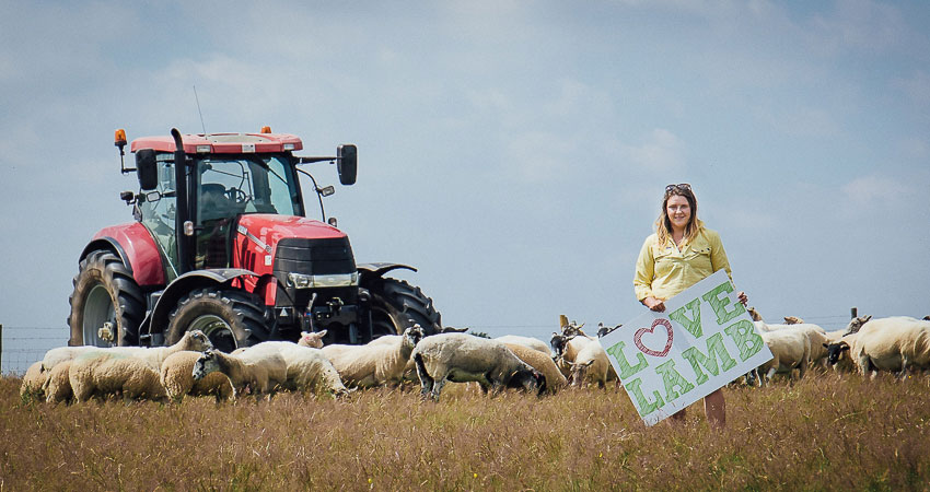 Livestock farmers and NFU member Charlie Beaty supporting Love Lamb Week 2019