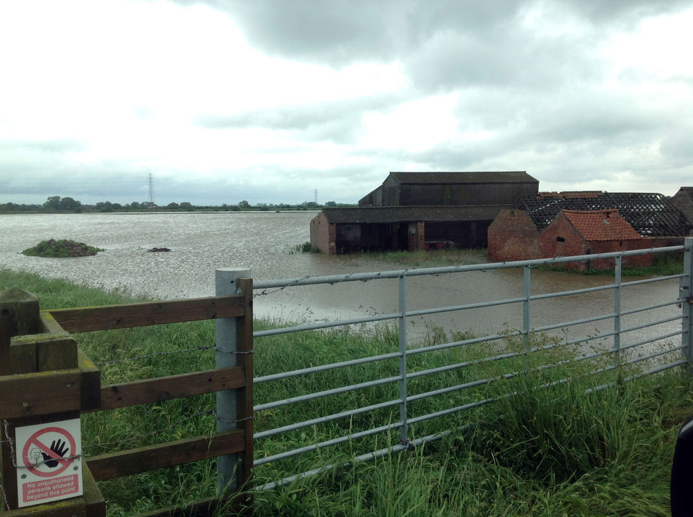 Farmland flooded near Wainfleet, Lincolnshire