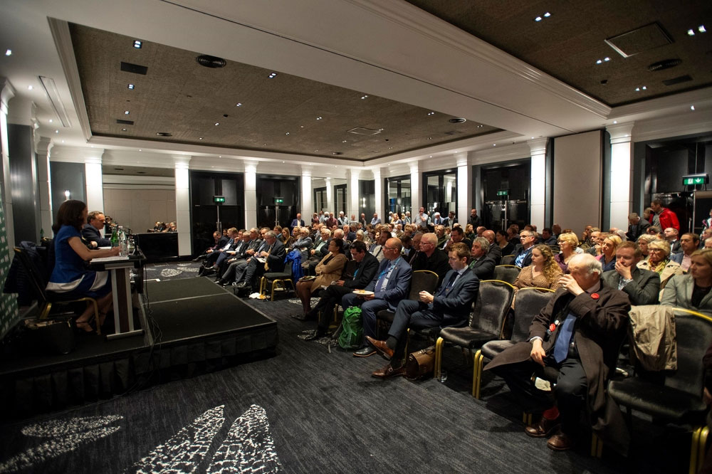 An image of NFU President Minette Batters pictured speaking at the NFU's fringe event at teh Conservative party conference, September 2019