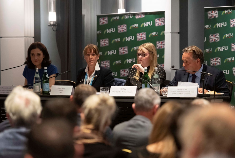 An image of NFU President Minette Batters pictured speaking at the NFU's fringe event at teh Conservative party conference, September 2019