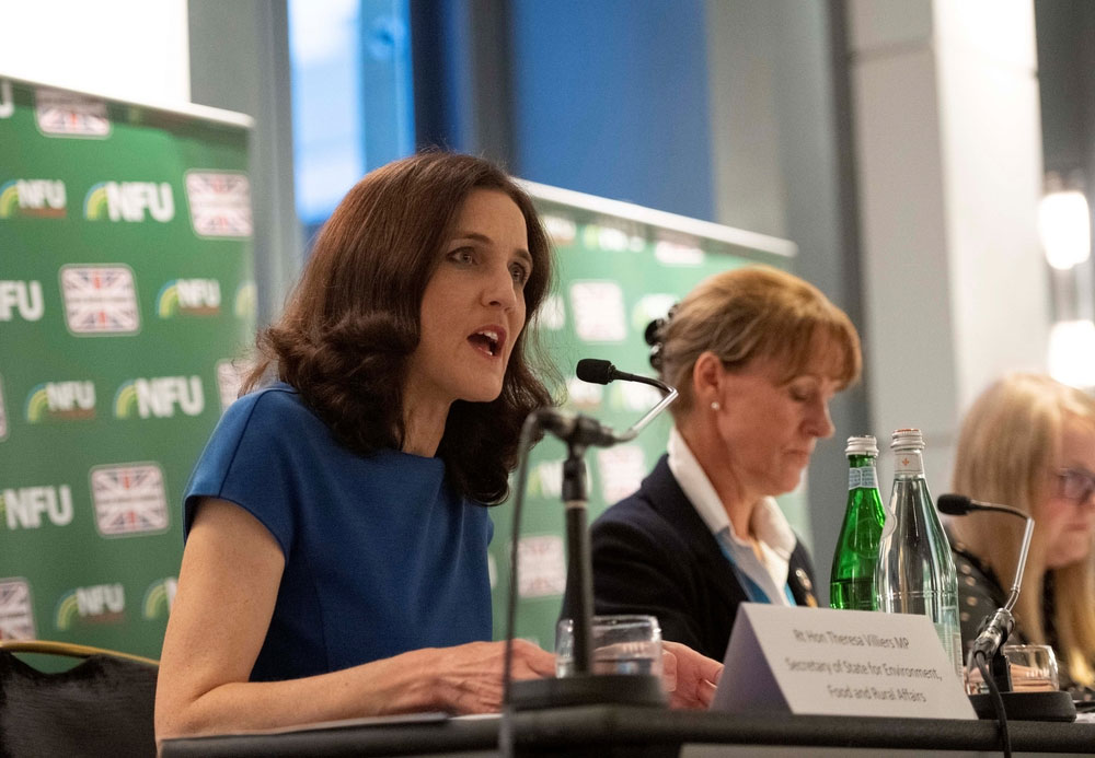 An image of NFU President Minette Batters pictured speaking at the NFU's fringe event at teh Conservative party conference, September 2019