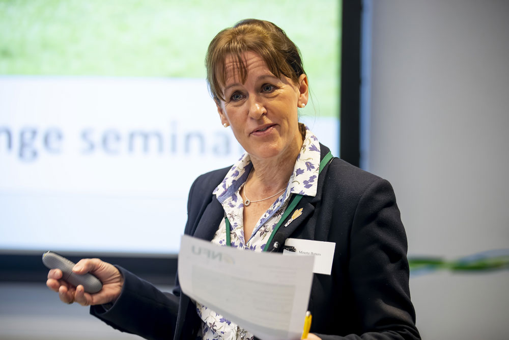 NFU President Minette Batters speaking at NFU seminar on livestock and climate change