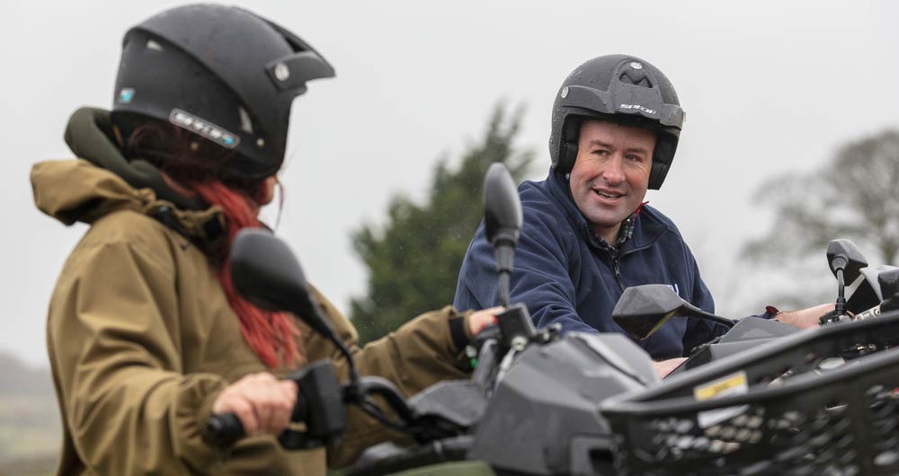 Stay safe on farm by wearing a helmet on a quad bike