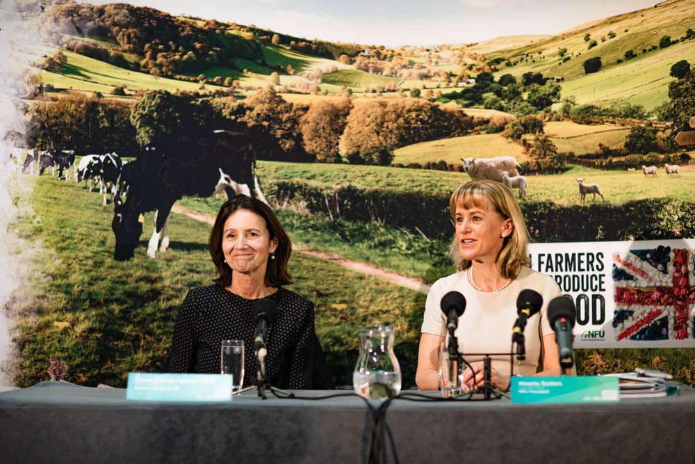 Photos from a press conference with Minette Batters and Carolyn Fairbairn at the NFU Conference following the What's next for British Business session